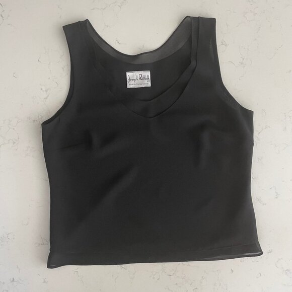 Joseph Ribkoff V Nk Double Layer Classic Tank Top Black Sz OS No Size/Fabric Tag - Picture 9 of 9